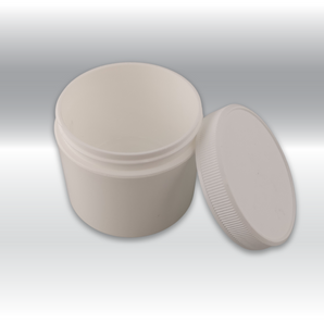 4oz White Cosmetic Jar w/ Plain Lid