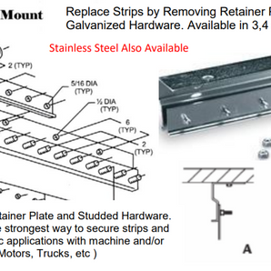 Vinyl Door Mounting Hardware - Face Mount